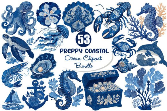 Bringing the Shoreline to Your Designs with the Preppy Coastal Ocean Clipart Bundle