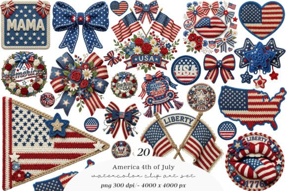 Elevate Your Independence Day Designs with a Premium 4th of July Clipart Bundle