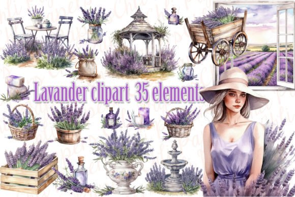 Enhancing Creative Projects with Watercolor Lavender Clipart and PNG Resources