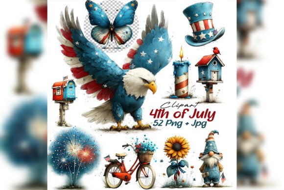 Evaluating the Patriotic Farmhouse July Clipart Bundle for Creative Projects