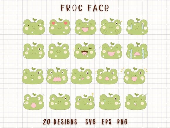 Evaluating the Practical Value of Cute Frog Emotions Frog Faces Clipart for Digital Creators
