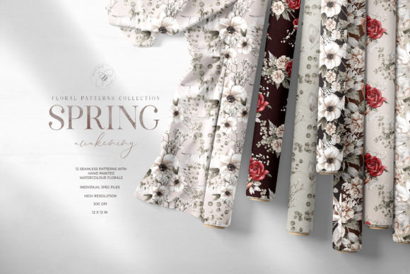 Flower Seamless Patterns: Roses & Spring