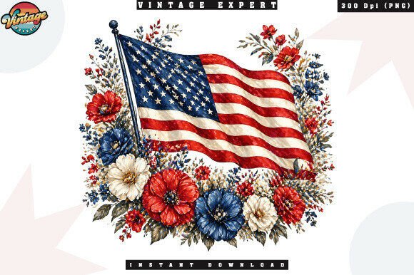 Integrating the Patriotic Floral USA Flag Patchwork PNG into Your Creative Workflow