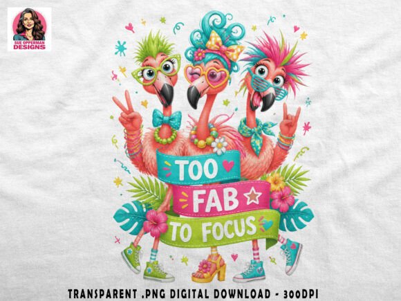 Too Fab Flamingos Funny PNG: Tropical Sass
