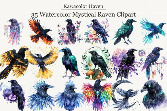 Watercolor Mystical Raven Clipart: A Guide to High-Quality Digital Design Assets
