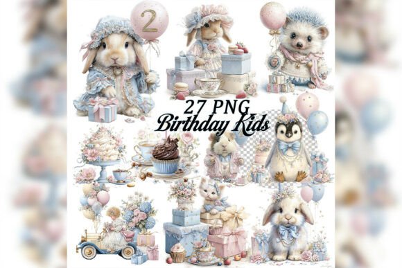 Whimsical Aristocratic Birthday Kids Clipart: Elevating Your Royal-Themed Designs