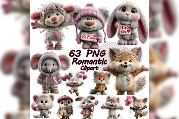 Whimsical Valentine Teddy Bear Clipart: Elevating Romantic Designs with Watercolor Charm